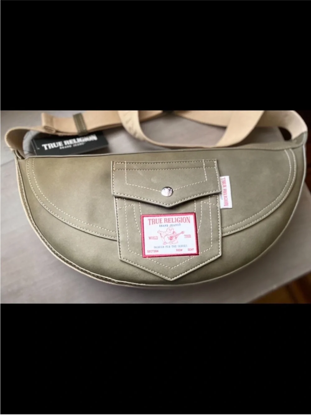 NWT True Religion Utility Hobo Bag w/ Shoulder Crossbody Strap HorseShoe